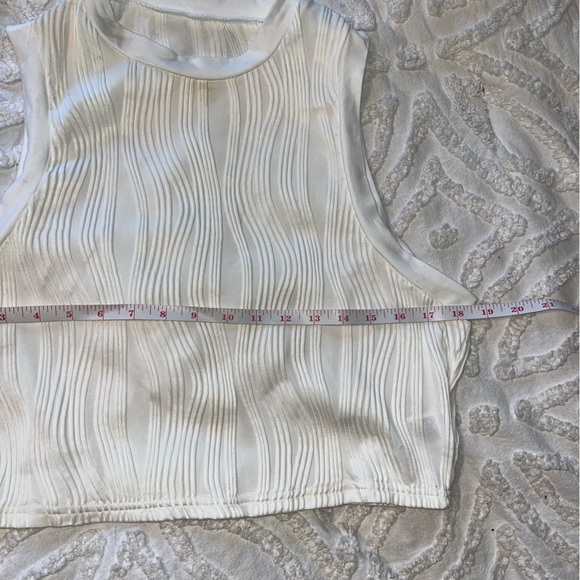 Shein Curve High Neck Crop Tank Top Semi Sheer Swirl Knit 1XL New no tag - Picture 7 of 8